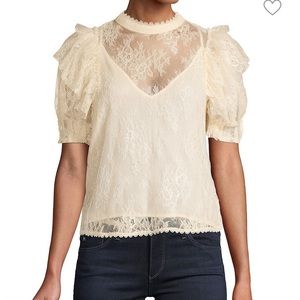 NWT Free People Ruffled Short Sleeve Top